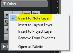 insert to note layer