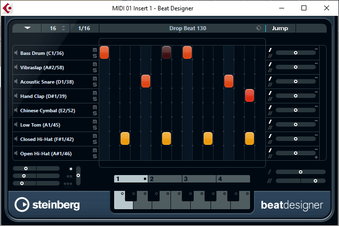 Beat designer - Midi plugin Steinberg