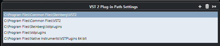 Vst plug-ins path settings